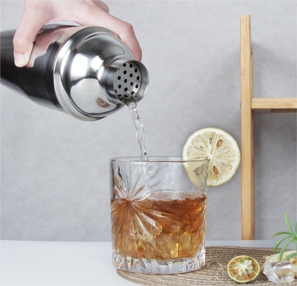 Juego de Cocktail Shaker Juego De Barman, Coctelera De 750ML, Kit De Barman De 20 Piezas con Soporte Acrílico, Juego De Coctelería Coctelera Profesional Herramientas