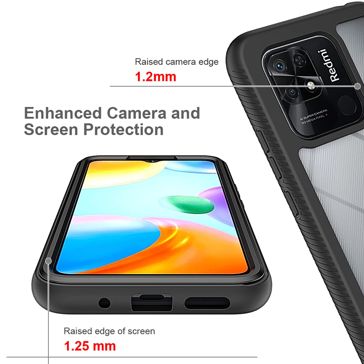 Cover 360° Per Xiaomi Redmi 10C | Custodia Rugged Antiurdo Con Protezione Schermo Integrata | Viola Chiaro