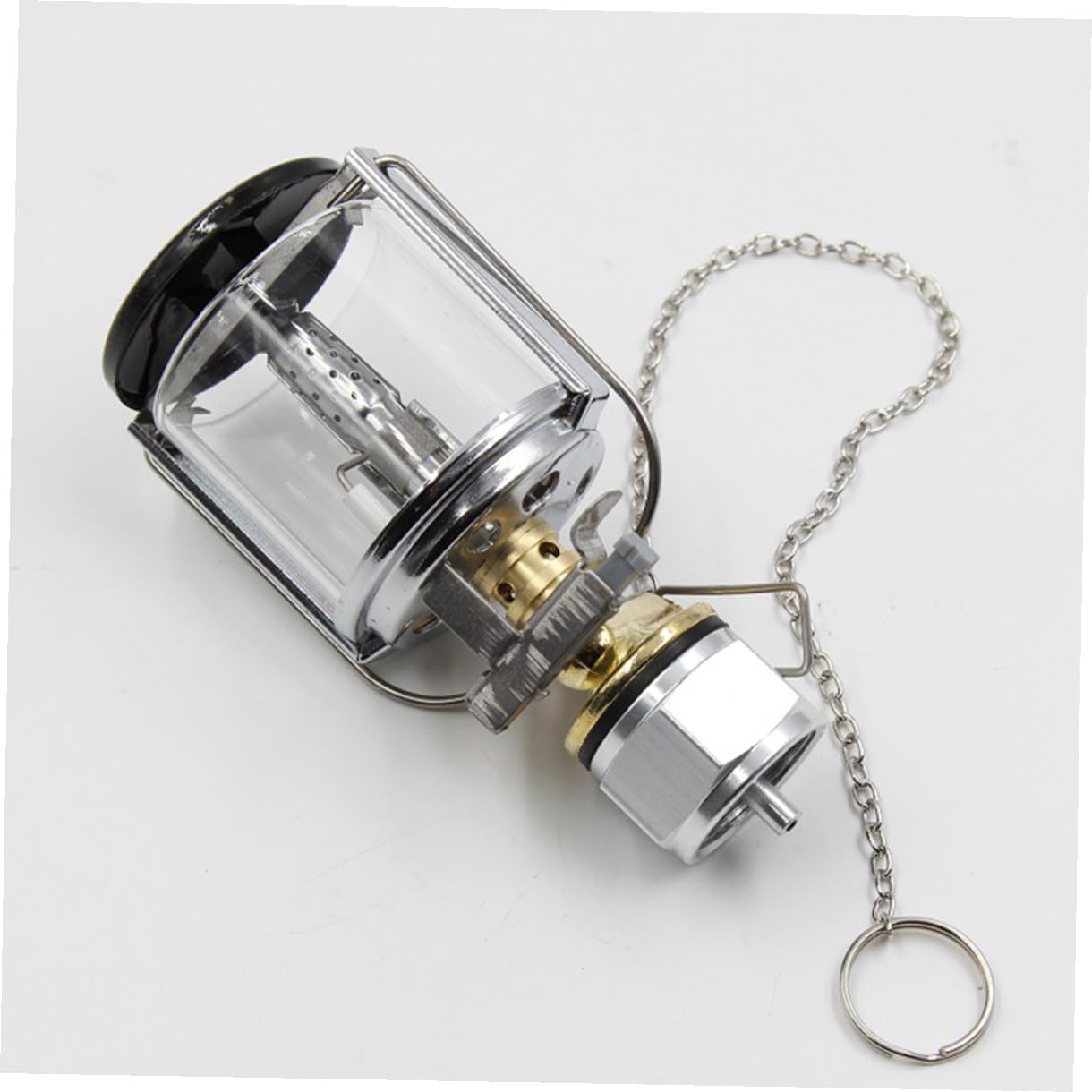 KOMBIUDA Lanterna da Campeggio a Gas, Lampada per Bombola Filettata, Illuminazione Portatile per Campeggio All’aperto, , Rame e Acciaio Inossidabile