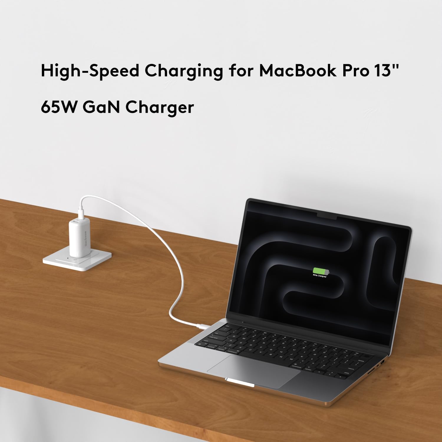 Qackenm 65W USB C Charger Block, 3 Ports GaN USB C Wall Charger, Foldable Fast Charging for MacBook Pro/Air, Dell XPS, iPhone 17/16/15/14/13, iPad Pro/Air, Galaxy S24/S23, Pixel, Steam Deck (White)