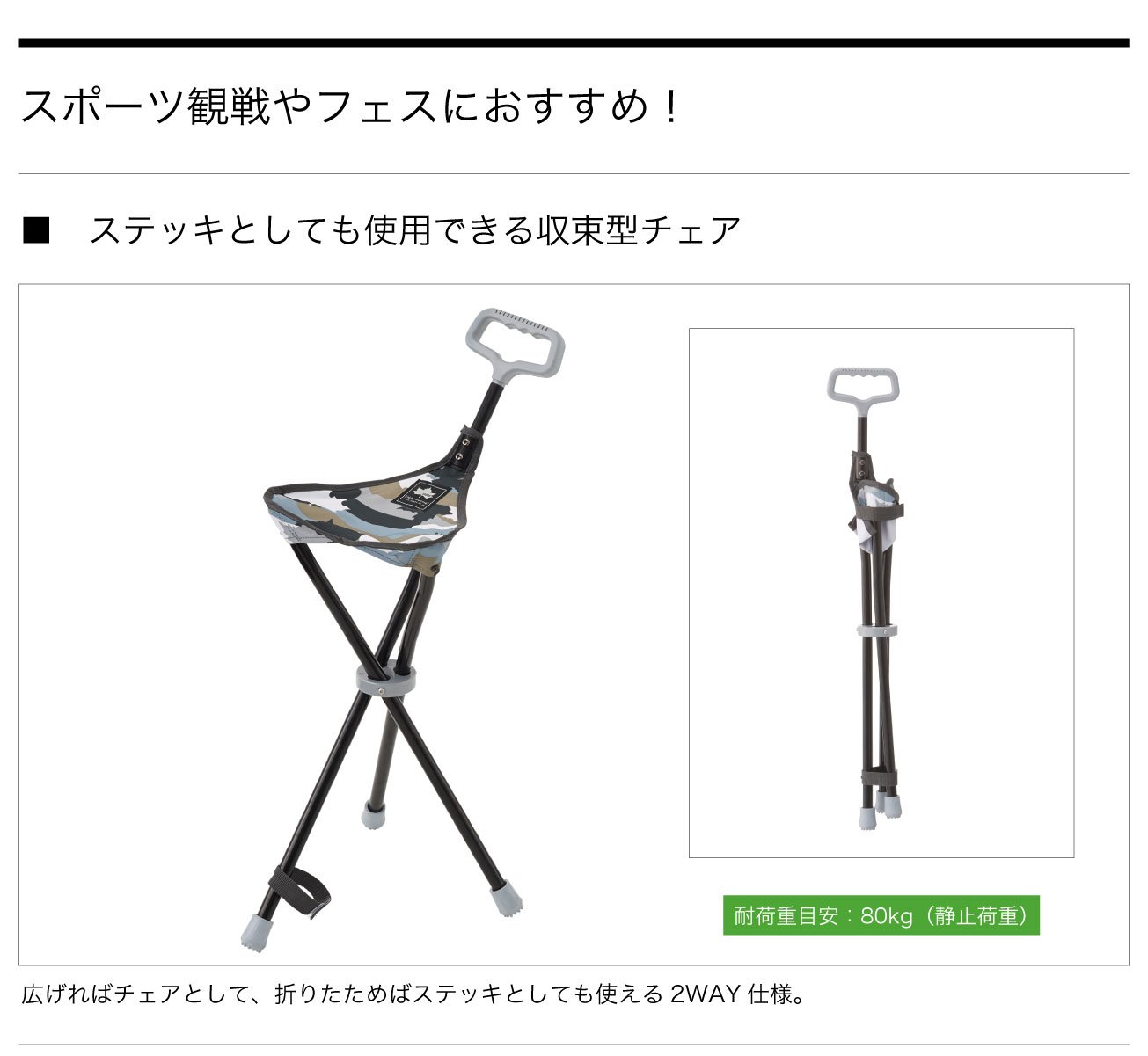 Amazon.co.jp: ロゴス アウトドア チェア デザインステッキ