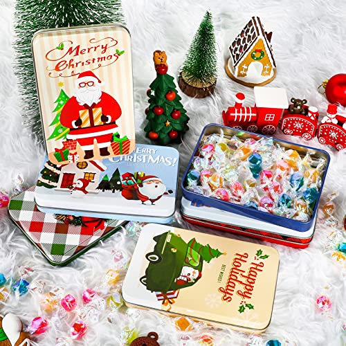 MGparty16 PCS Christmas Gift Card Tin Holder Boxes Unique Gift Card Tin Boxes Holders with Lids for Christmas Holiday Gift Box Set, Xmas Party Favors