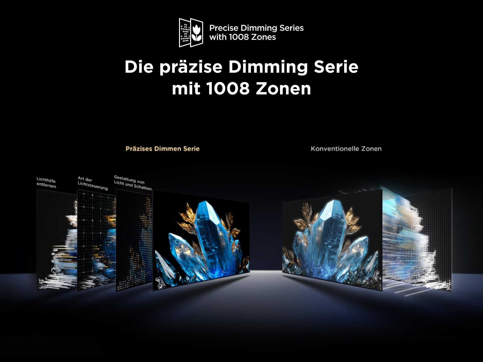 TCL 65C7K 65 Zoll QD-Mini LED Fernseher, 4K HDR Premium 2600, Smart Google TV mit 144Hz Motion Clarity Pro (Dolby Vision IQ & Atmos, CrystGlow HVA Panel, Audio von Bang & Olufsen, Game Master)