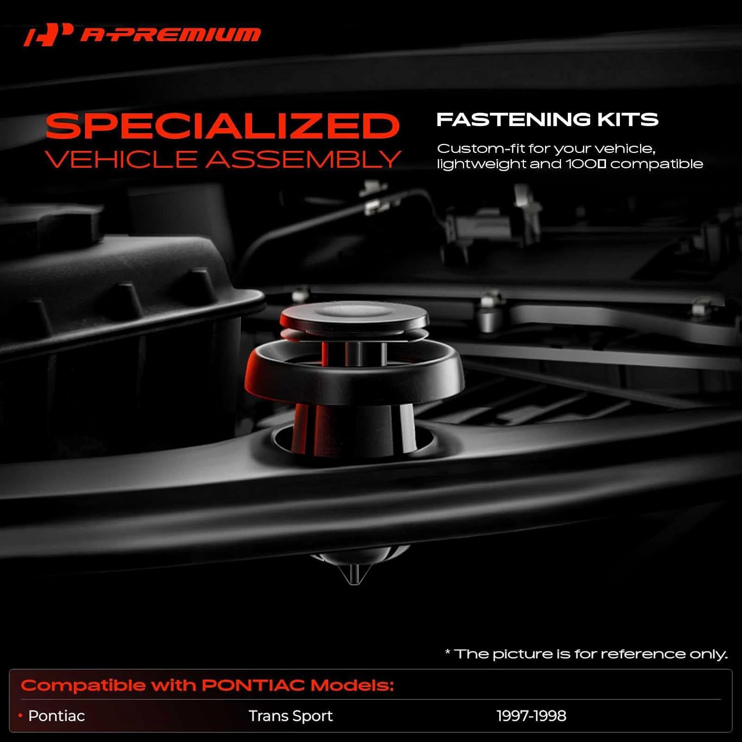 A-Premium 250PCS (25 Sizes/54 oz) Bumper Fender Retainer Clips Kit - Compatible with Pontiac Trans Sport 1997-1998 - Hood Door Trim Panel Push Pin Plastic Nylon Rivet Fastener Set, w/Removal Tool