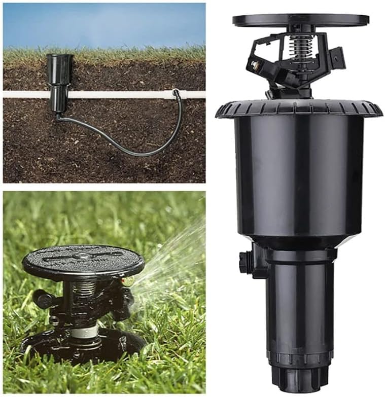 Suinga Pack 4 ASPERSOR AGRICOLA Impacto emergente MaxiPou 6-13 m 1/2". Circular y Ajustable, Negro