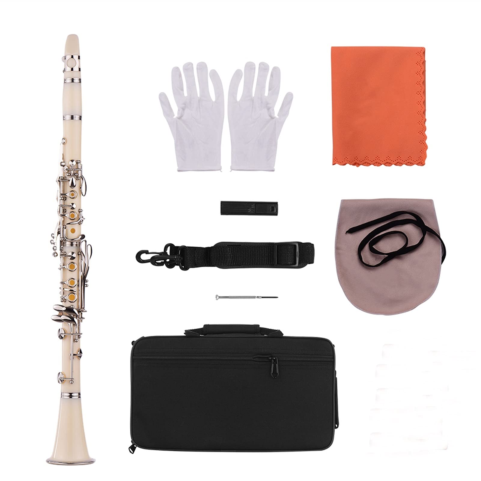 木製クラリネット 17キー ケース付き 木製クラリネット 17キー ケース付き