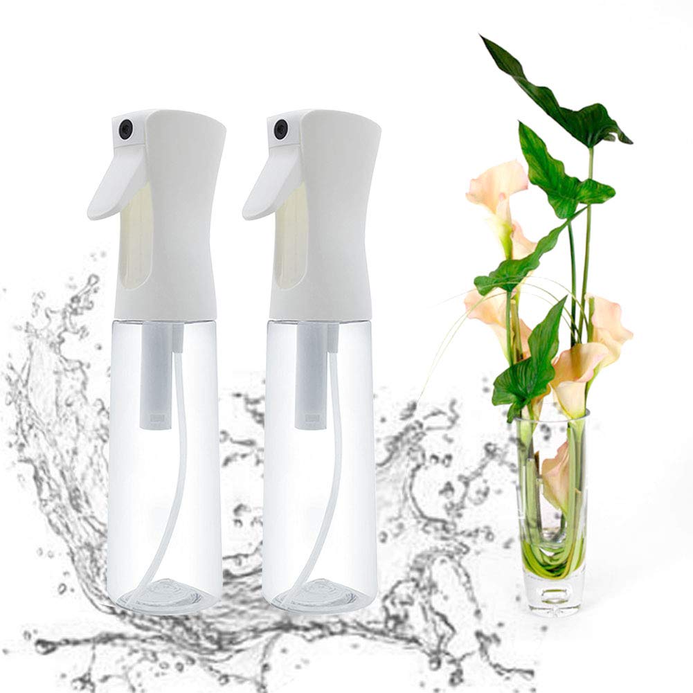 Cosywell Hair Spray Bottle Empty Plastic Trigger Spray Bottle Refillable Fine Mist Sprayer Bottle 2 Pack 10oz /300ml for Hair Styling, Cleaning, Garden Continuous Water Mister (Clear+Clear)