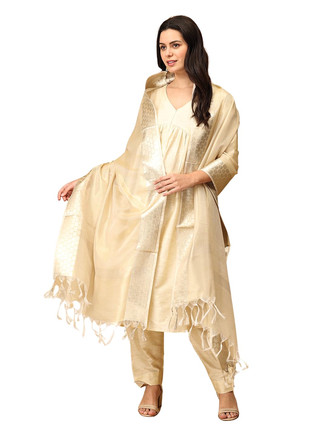 Maternity Kurta Set with Dupatta | Nursing Kurta Set with Dupatta | Front Zipper for Easy Feeding | Pre and Post Pregnancy | Raw Silk