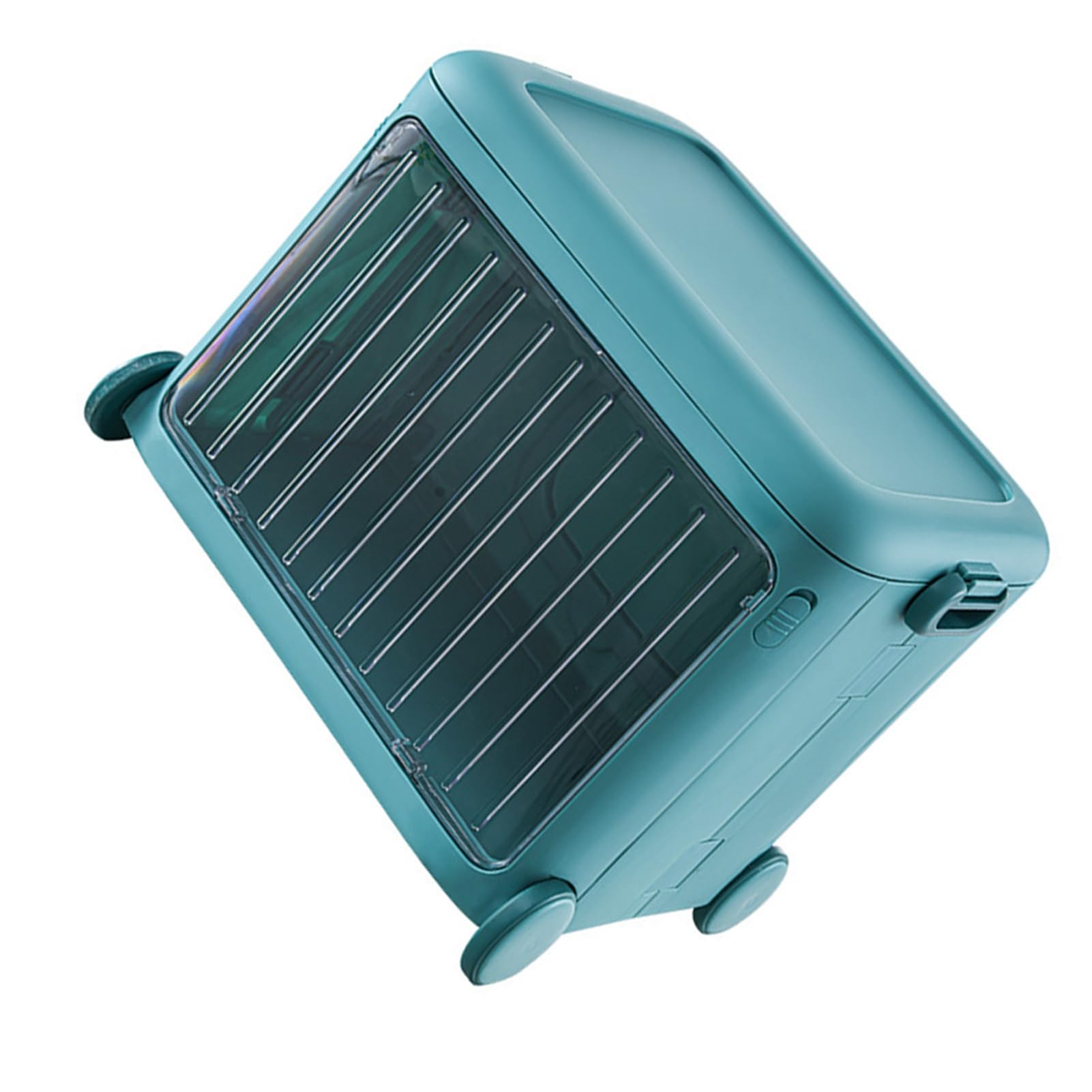 Cryfokt Contenitori Impilabili per Bambini Trasparenti e Mobili per Giocattoli, Libri, Snack - Contenitori in Plastica Resistenti e Pieghevoli con Ruote, Set da 1 (BLUE)