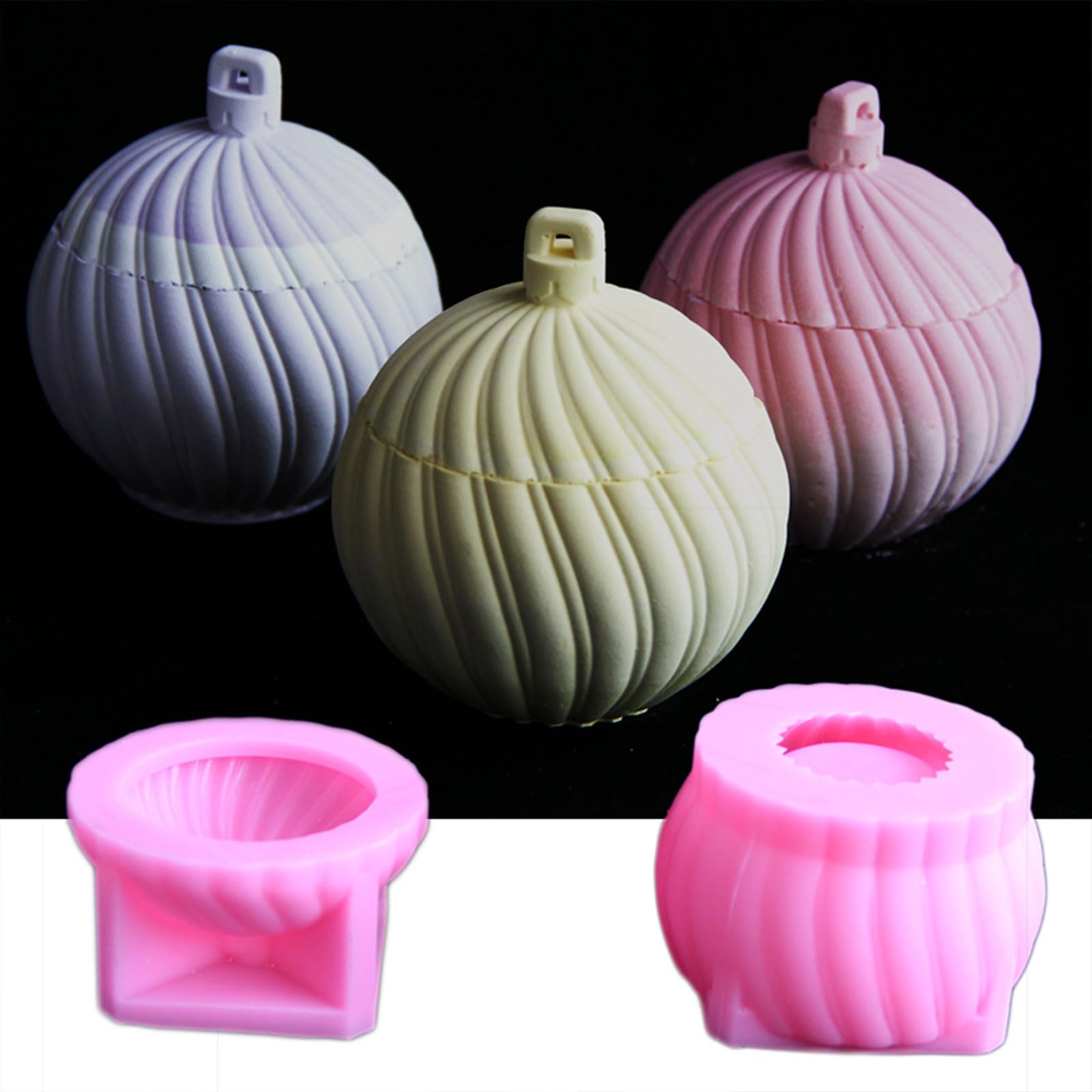 Forma de bola creativa molde de almacenamiento de silicona para manualidades de resina perfecto para candelabros y almacenamiento