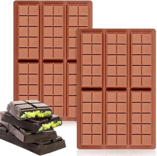 Moldes de barra de chocolate de silicona profunda, antiadherente, para proteínas y energía, molde grueso para barra de caramelo, molde para derretir