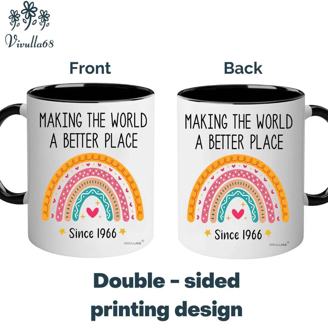 Vivulla68 Happy 60th Birthday Coffee Mug - Fabulous 60 Gifts for Women and Men, Funny Gag Present for Mom, Sister, Sixty Year Old Party Cup, Cool Drinking Mugs for Lady Turning 60 Year of Fabulous - Image 3