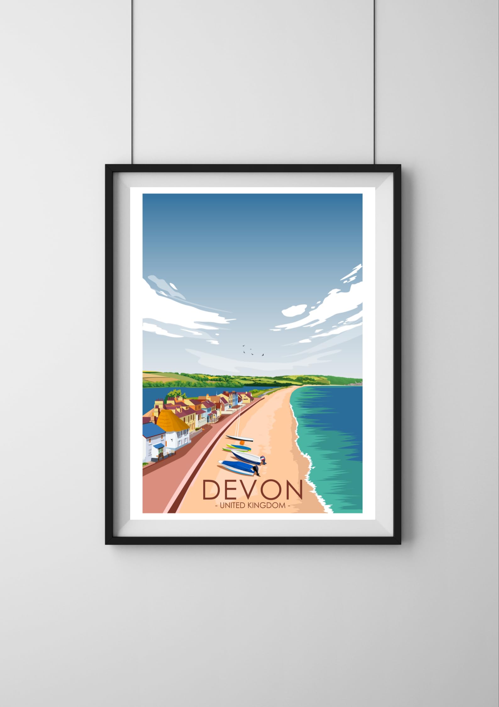 Hewson's Gifts UK Travel Print UK Cities and Shires, Handmade Print Of The Beautiful Places of United Kingdom - Image 3