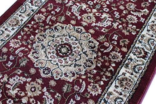 Bellagio Traditional Runner Rug Burgundy 401 (2 Feet X 7 Feet 3 Inch) #TOP2