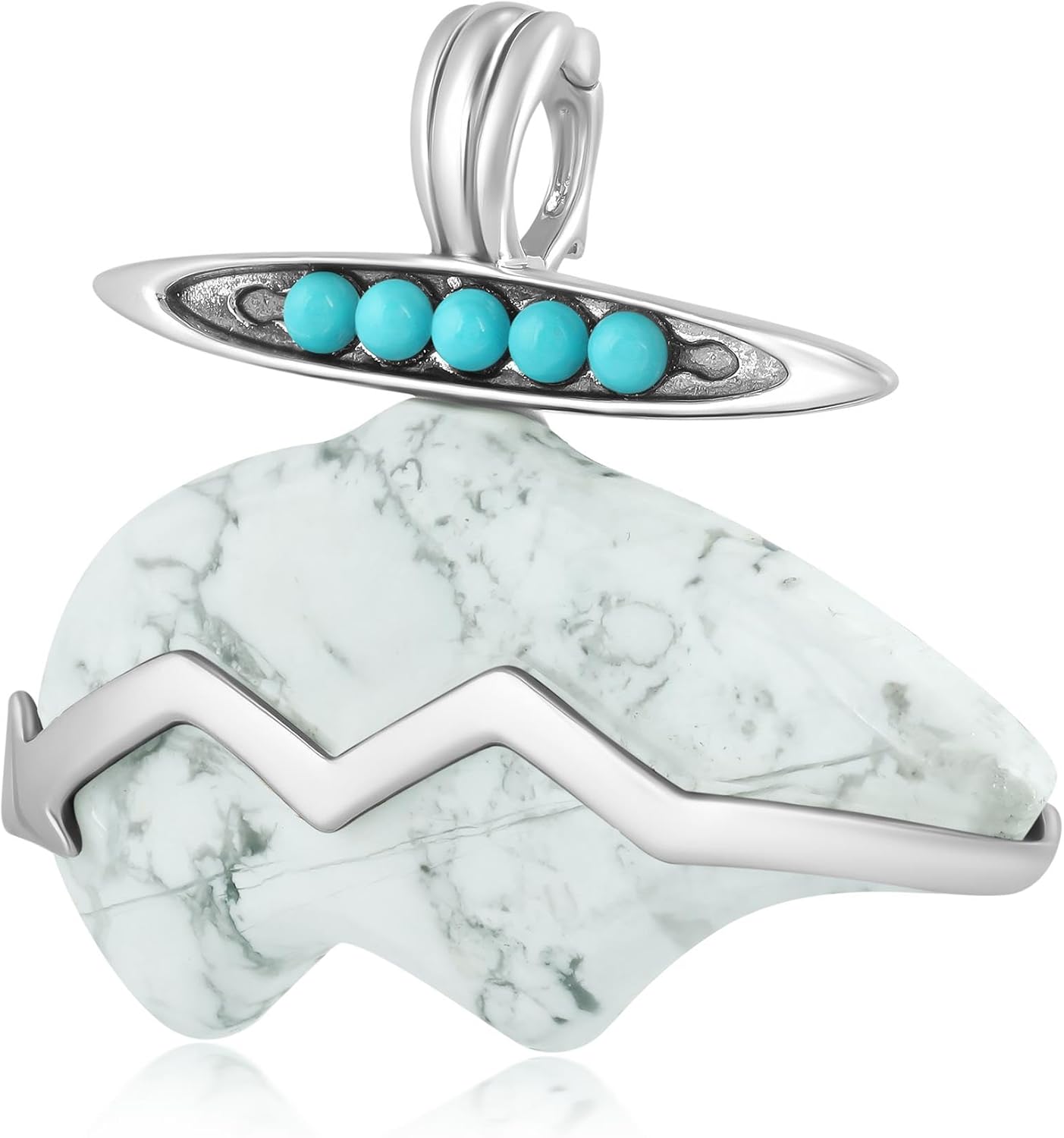 American West Jewelry Sterling Multi Gemstone Spirit Bear Pendant Enhancer - Choice of Color
