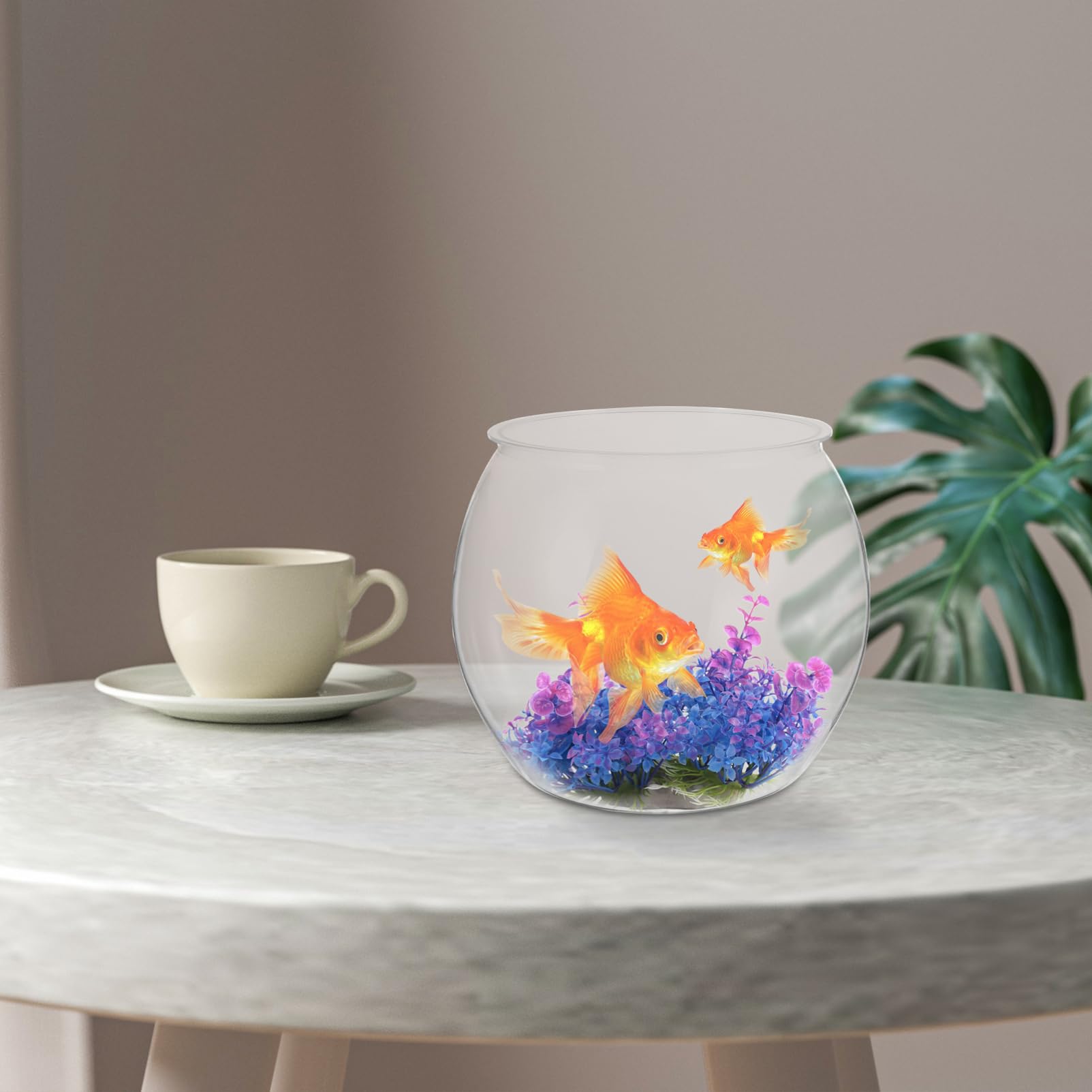 TOYANDONA Transparentes Fischglas aus Kunststoff Dekorativer Aquarienbehälter für Goldfische und Kleine Tiere Tischdeko für Wohnzimmer und Büro Hochwertiges Langlebiges Design für Pflanzen