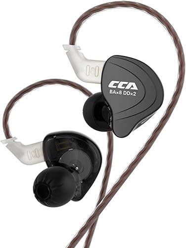 CCA C10 IEMs 4BA+1DD Hybrid Driver HiFi Monitores intrauditivos Auriculares con aleación Faceplace desmontable empotrados 0.030 in 2Pin OFC Cable