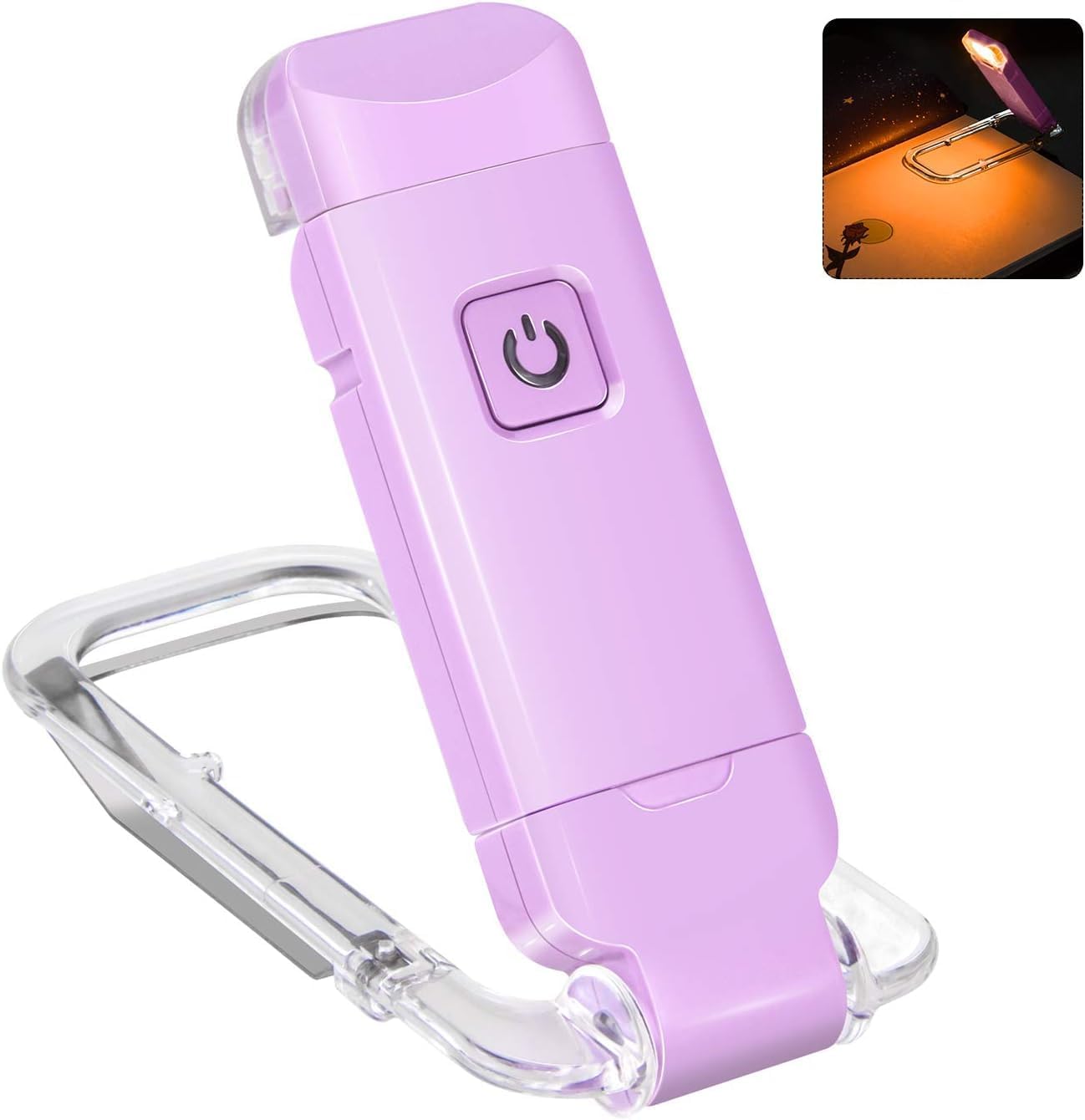 OVATIX Portable USB Rechargeable Led Clip on Book Lights for Reading in Bed, Brightness Adjustable Dimmable Light,Small Reading Light, Perfect for Night Reading. (Blue)