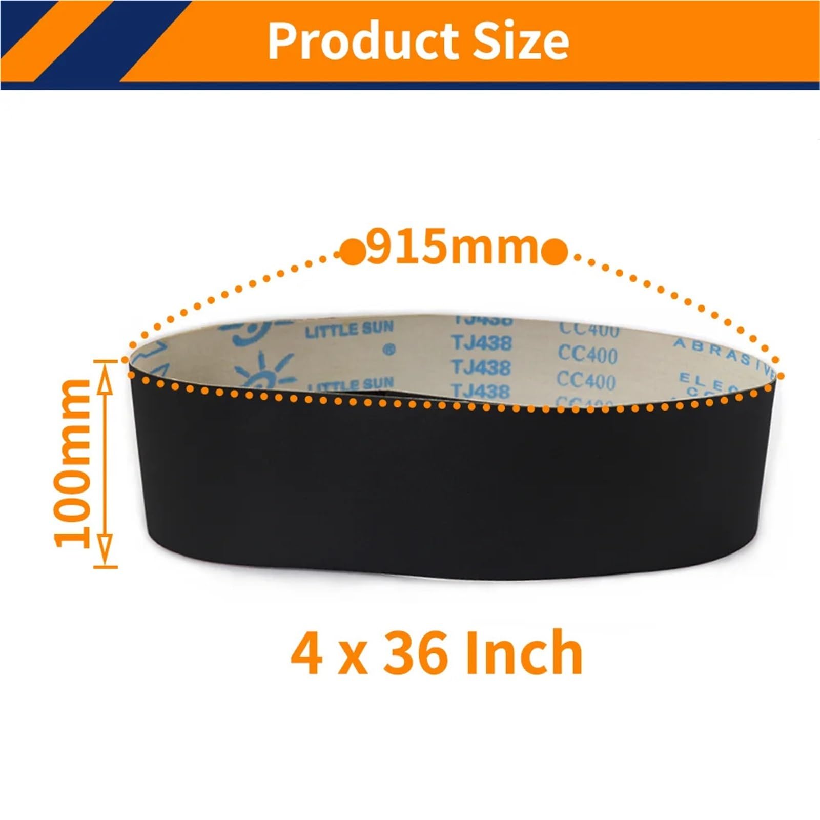 Banda Abrasiva Banda de lija carburo silicio 915 x 100 mm, grano P60-1000, banda pulido flexible doble uso en seco y húmedo for metal, madera, cobre aluminio(7PC 240 Grit)