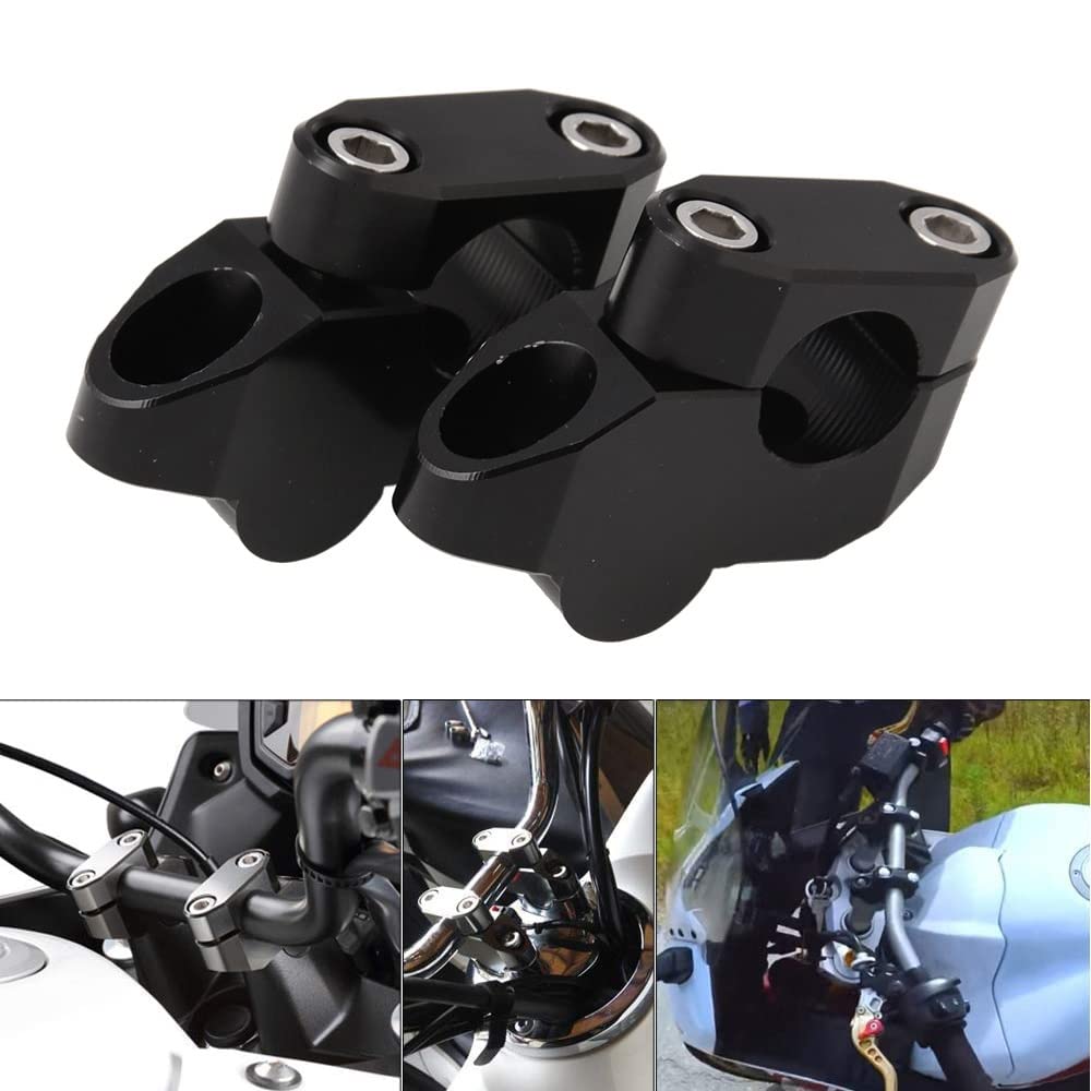 Kit di Offset per Riser Manubrio Motociclo Kit di Morsetti per Manubrio in Lega di Alluminio da 22 mm 7/8 Pollici universali 2 Pezzi Riser Manubrio Moto