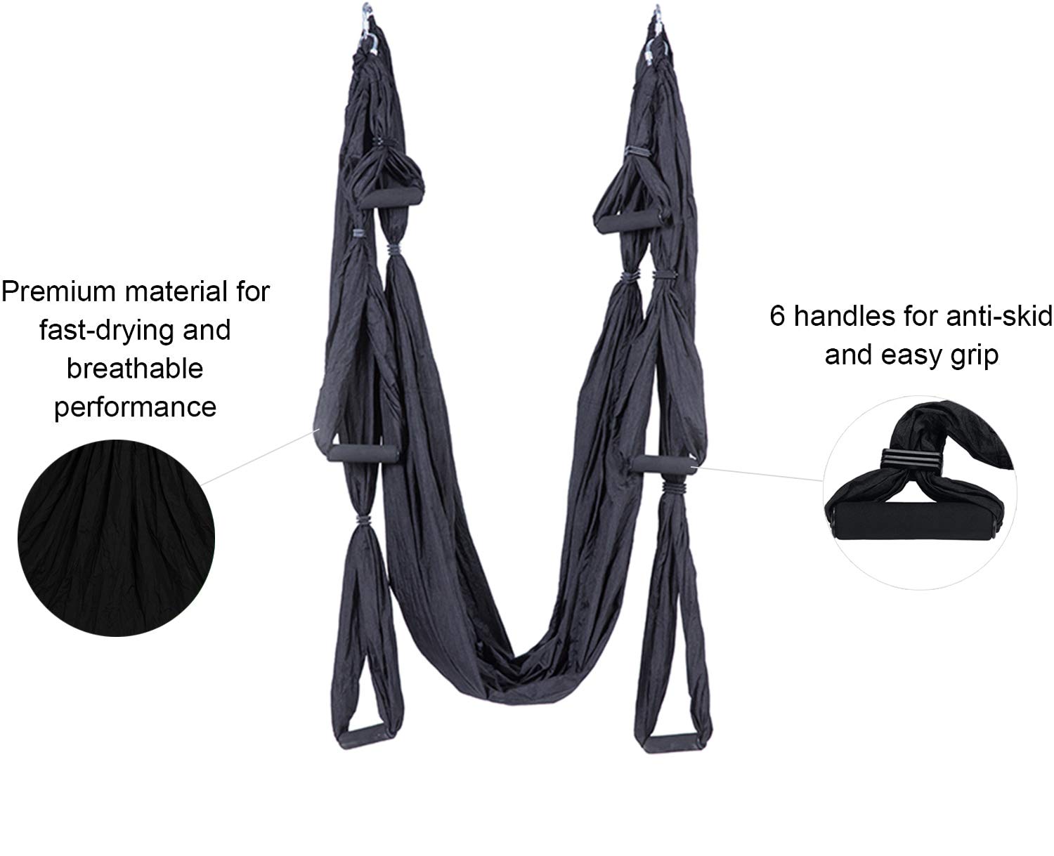 Yoga Aerien,Yoga Hamac Aerien,Fly Yoga Anti-gravité Durable Aerial Silks Équipements de Danse Aérienne Yoga Exercices d'inversion