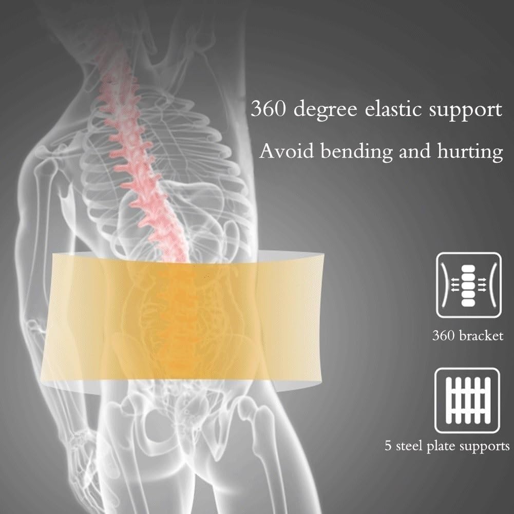 Lumber Brace Belt Calentamiento Eléctrico Vibración Masaje Soporte Lumbar For Mujeres Y Hombres Ciática, Hernia De Disco Dolor Alivio Longitud 110 Cm