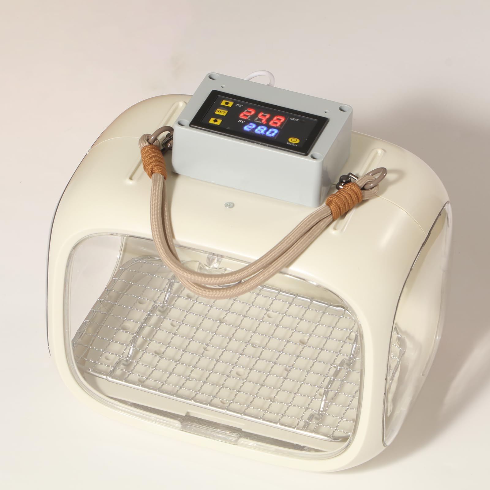 Portable Pet Incubator for Birds, Kittens & Small Animals - 5V USB - Powered, Transparent Space Capsule Design, Adjustable Vents, Slide - Out Tray, and Handle for Easy Carrying