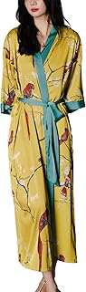 Silk Satin Robe for Women Long Japanese Kimono Robe Lightweight Soft Bat...