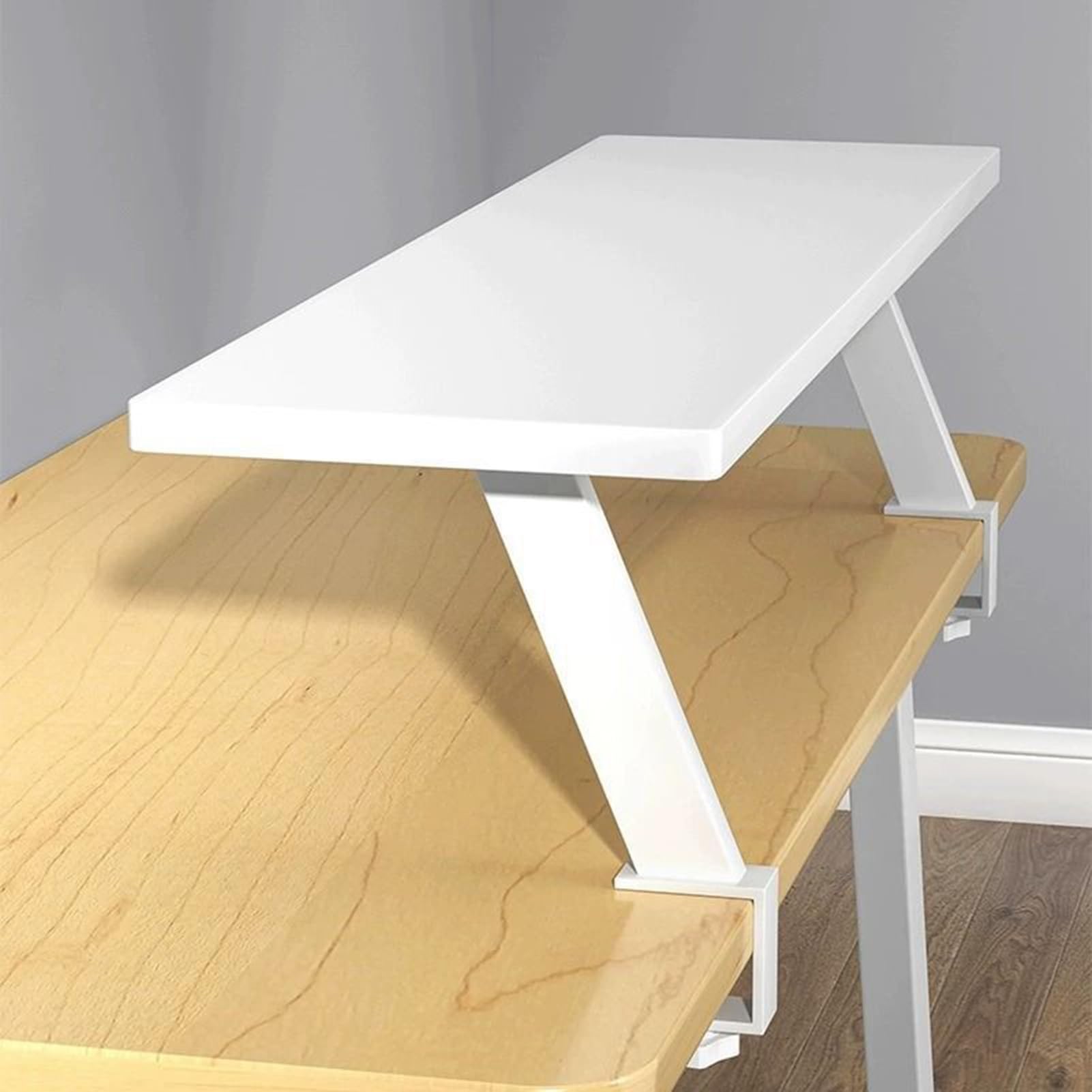 VXHCS Organisateur de Bureau à Pinc Étagère de Rangement de Bureau à Clipser, 80x20cm étagère de Rangement Mobile pour Bureau, Maison, école, Extension de Table réglable, Accessoire de Table