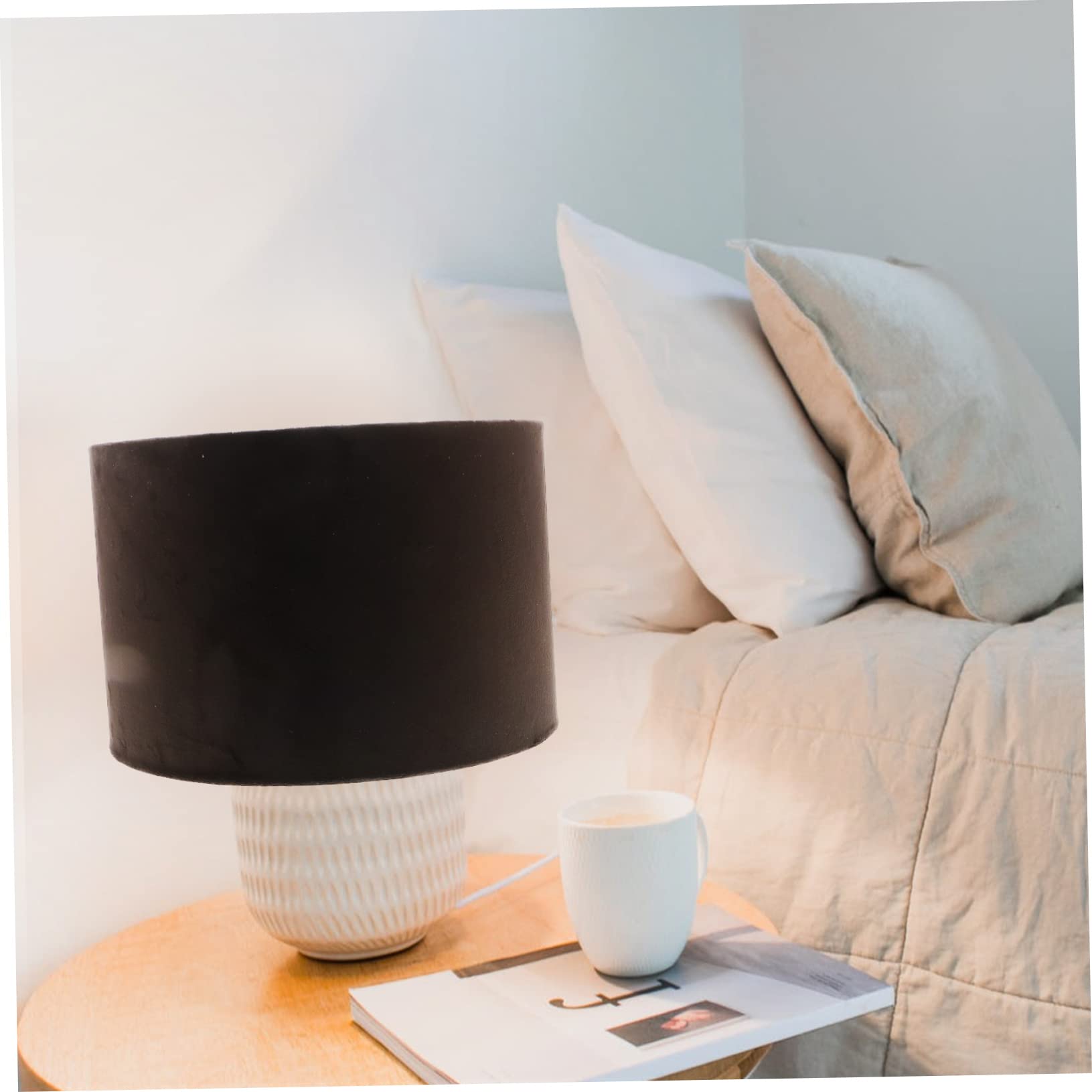 Paralume in Stoffa Nero per Portalampada E27, Stile Semplice | Interno in Ferro, Finitura Elegante e Creativa, per Arredamento Domestico e Regalo a Amici o Famiglia