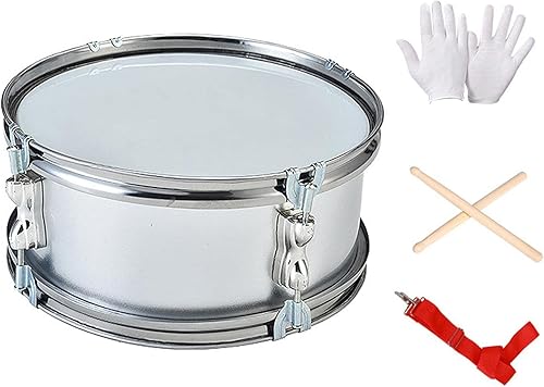 Tambor de caja de 11 pulgadas con guantes, instrumentos musicales ligeros, instrumento de percusión para niños, adultos, regalos, argent