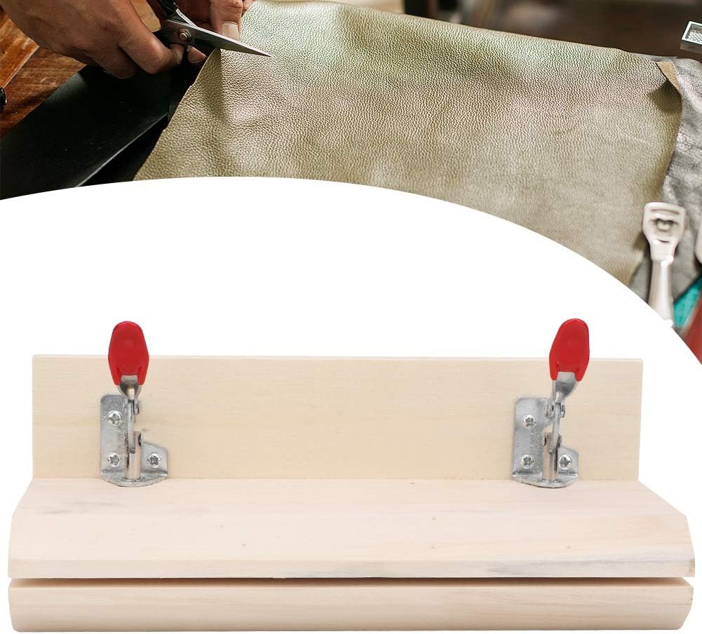 Leather Stitch Leather Sewing Clamp, Wooden Leather Holder Hand Stitch Assistant for DIY Leathercraft Belts Bags, Wooden Table Clamp Stitching Tool