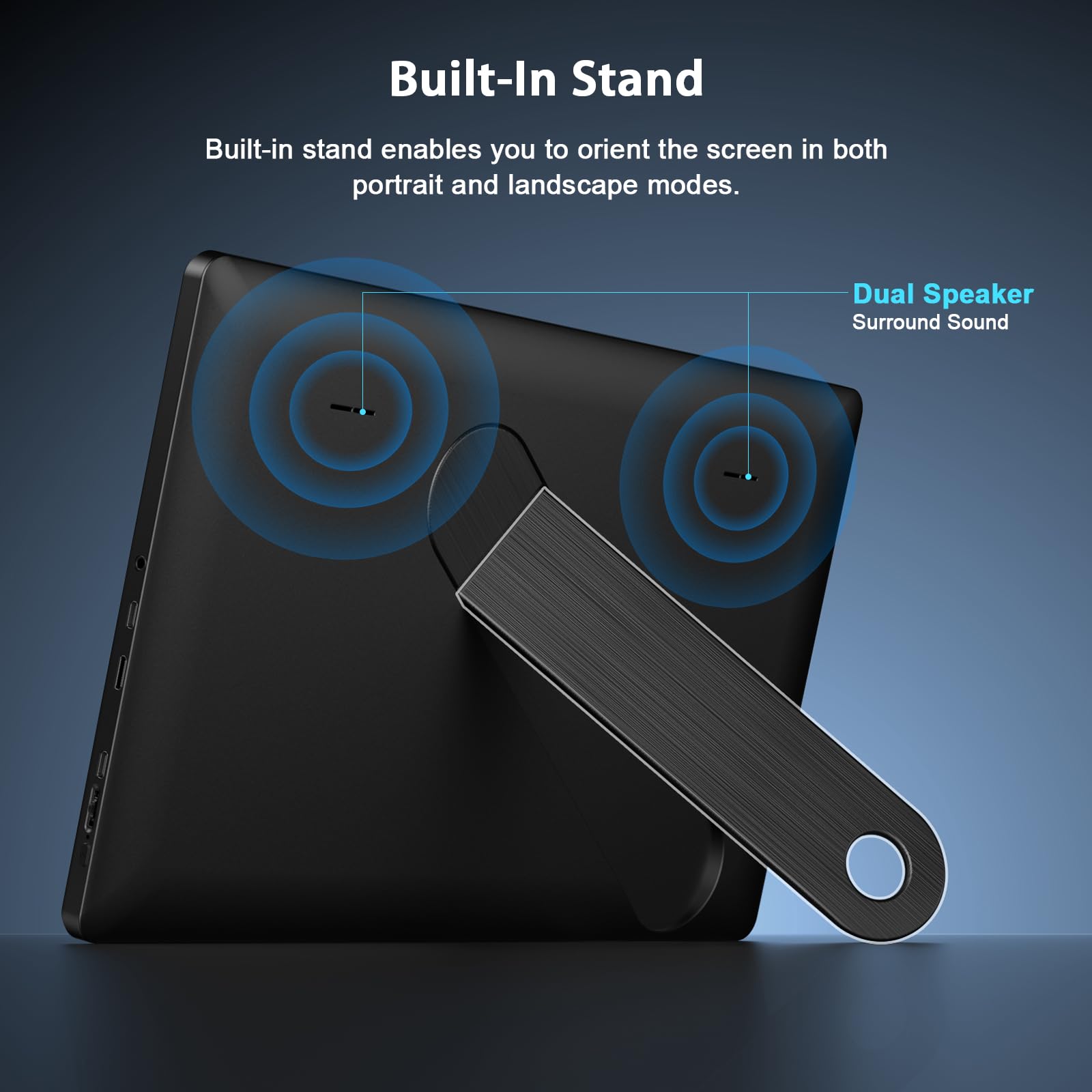 QQH Portable Monitor, 15.6" FHD 1080P IPS Travel Monitor Kickstand for Laptop with HDR, Ultra Slim, Eye Care, Plug&Play USB C HDMI External Second Screen for PC Phone MAC PS5 Xbox Switch