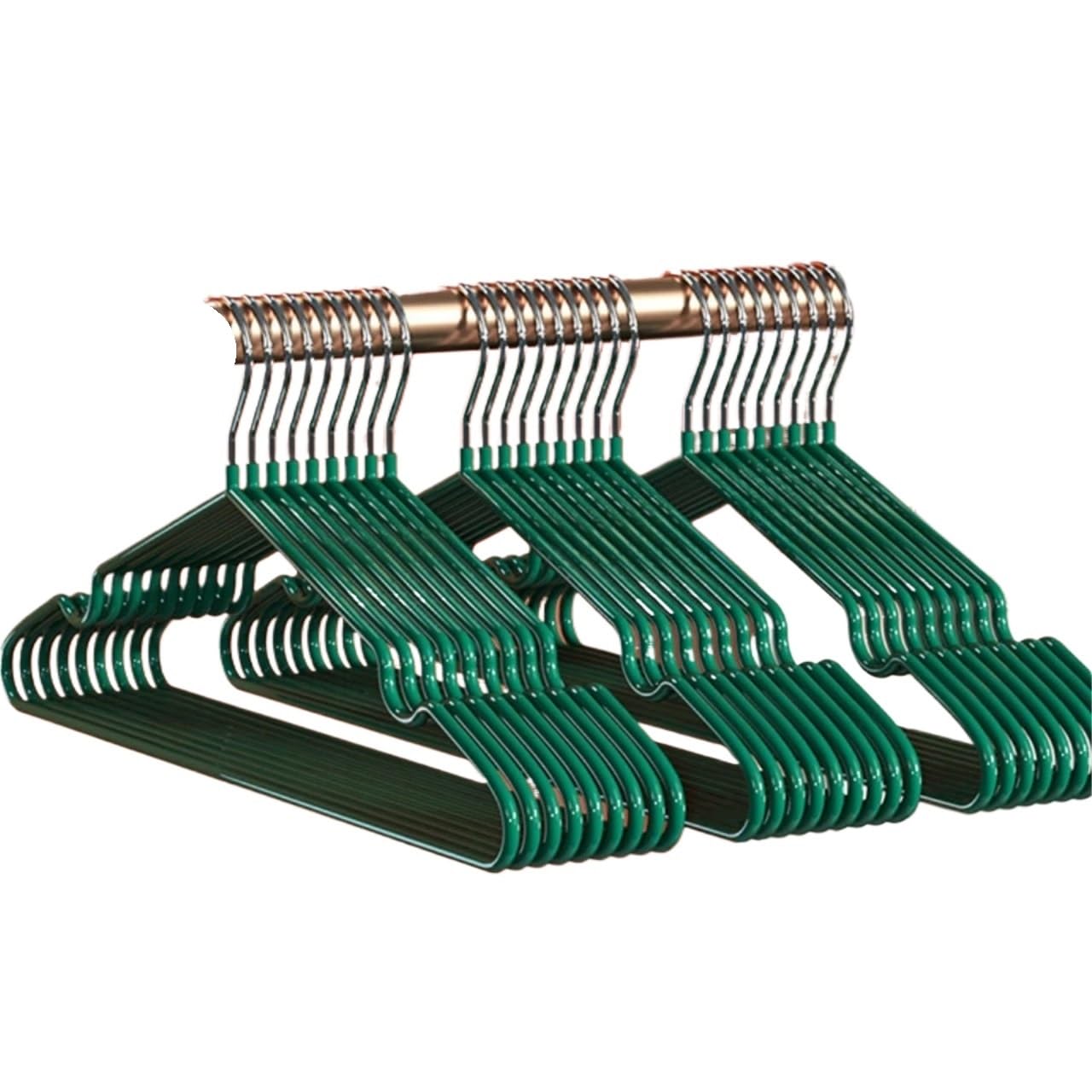 Bigbibi 10pcs Space-Saving Durable Hangers - No Shoulder Bump Suit & Dress Hangers for Adult Clothing(10pcs green)