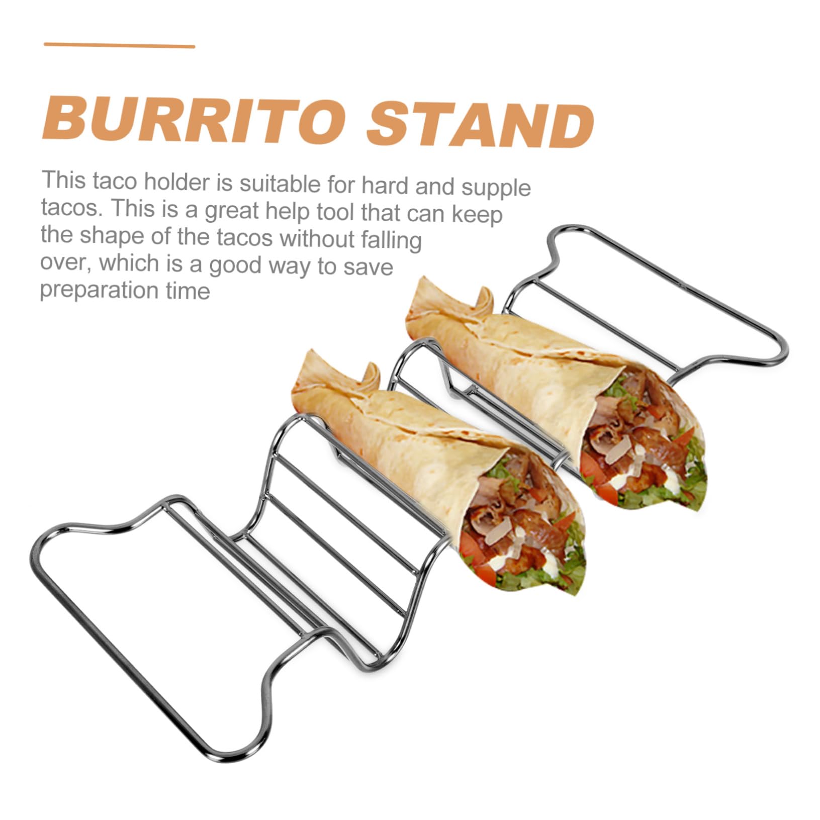 MOLUCKFU 1pc Taco Stand Wire Taco Shell Holder Taco Rack Stand Burrito Stand Taco Plate Holder Maquina Para Tortillas Tortilla Support Baked Pancake Stand Wire Holder Stainless Steel Black