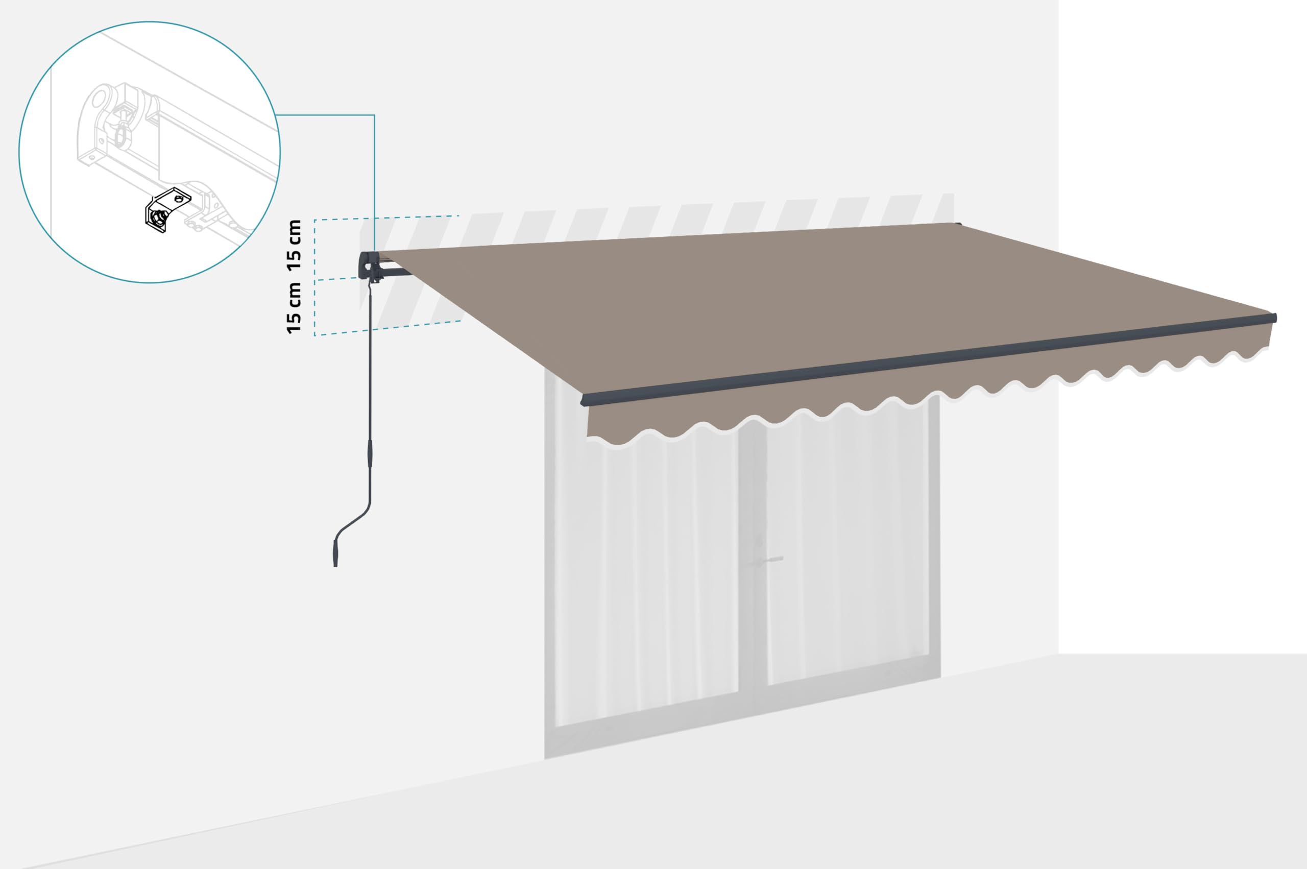 Cazeboo Vecchio Einteilige Markise 4m x 3m Taupe