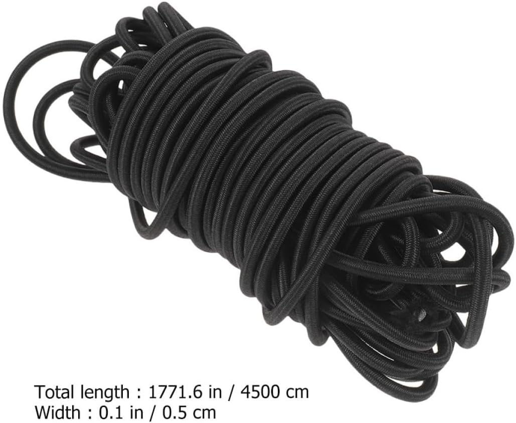 Veemoon 1roll Long Bungee Cord Rope Flat Bungee Cord Roll Elastic Strap Round Cuff Replacement