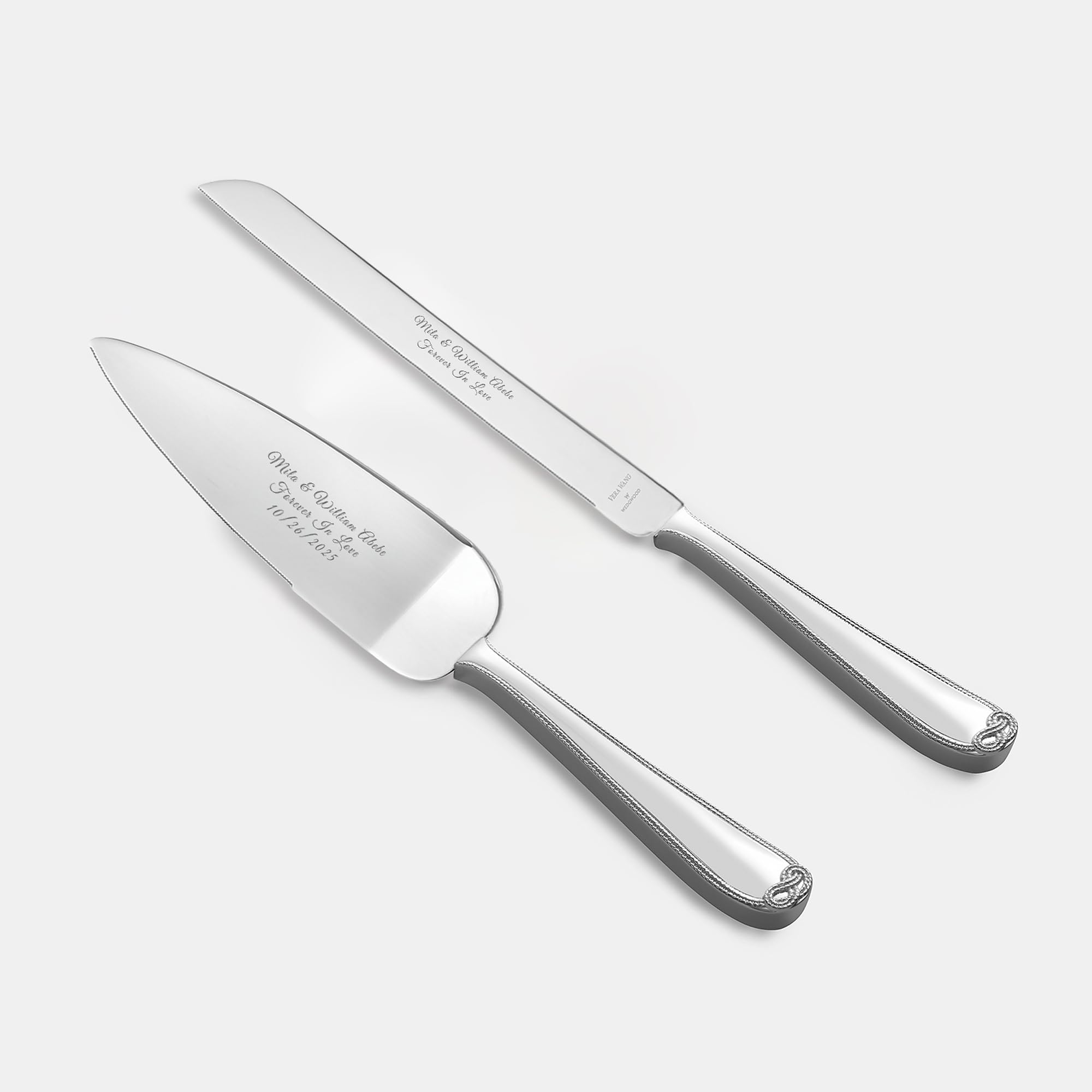 THINGS REMEMBERED Engraved Vera Wang Infinity Cake Server Set (Free Customization)