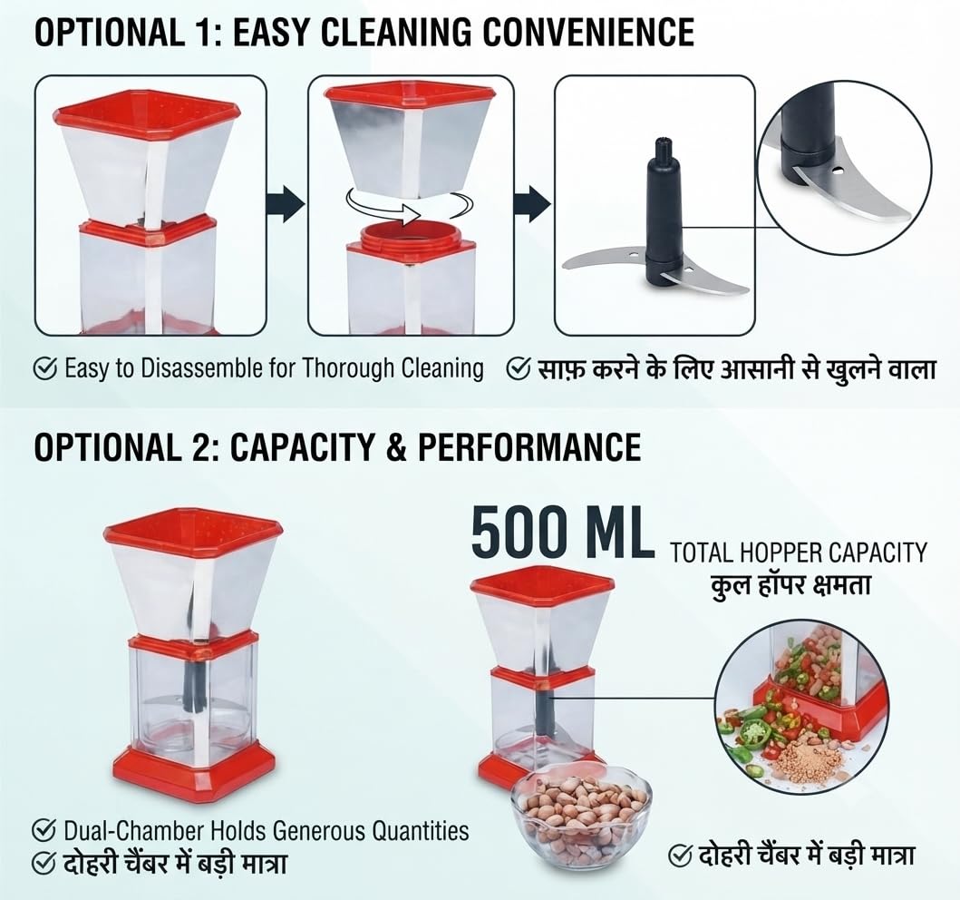 Red Manual Food Chopper - Fast & Easy Prep -10