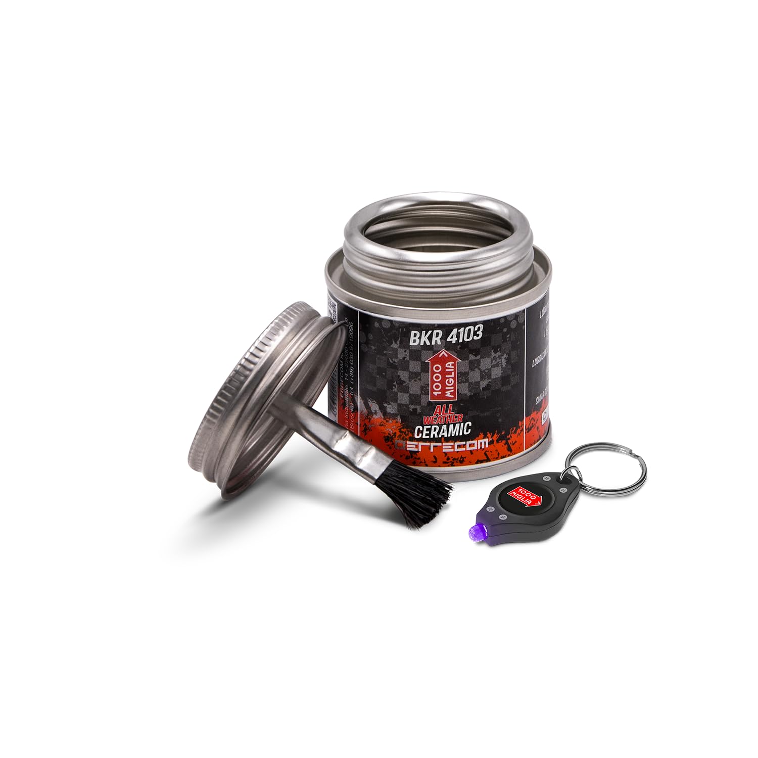 Errecom 1000 Miglia BKR 4103 CERAMIC ALL WEATHER Lube Bike Chain for all Weather Conditions - 60 ml, fluorescent and scented formula, All-In-One Can, Brush included