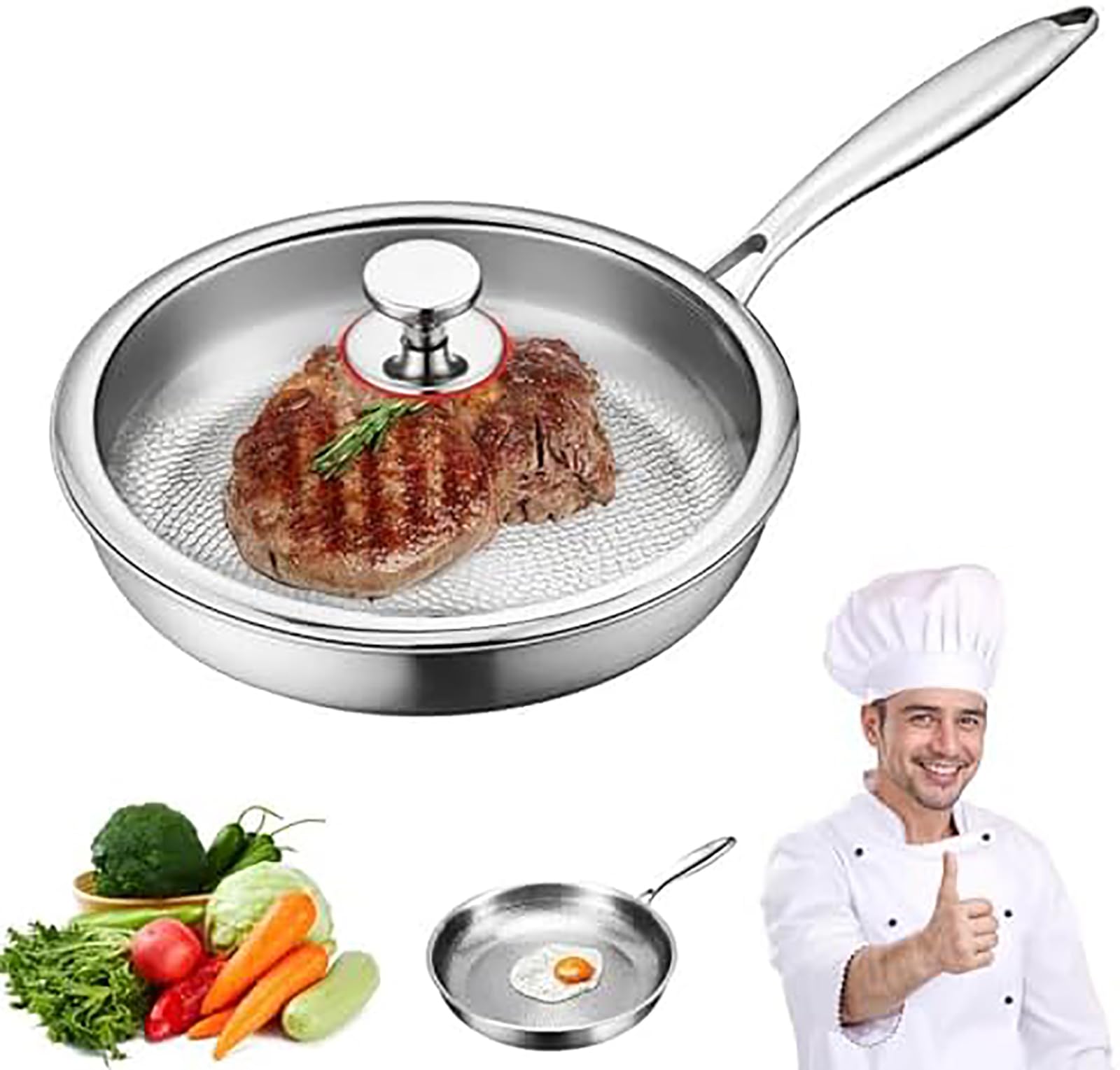 Titanium Antihaft-Bratpfanne mit Deckel – Kratzfeste Nutri-Pfanne für alle Herdarten – langlebiges & vielseitiges Kochgeschirr für gesundes Kochen (mit Deckel, 30 cm)