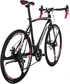 Eurobike HYXC550 Road Bike,21 Speed 54cm Frame Road Bicycle for Men and Women,Disc Brake 700C Adult Bike (3 Spoke Wheel)