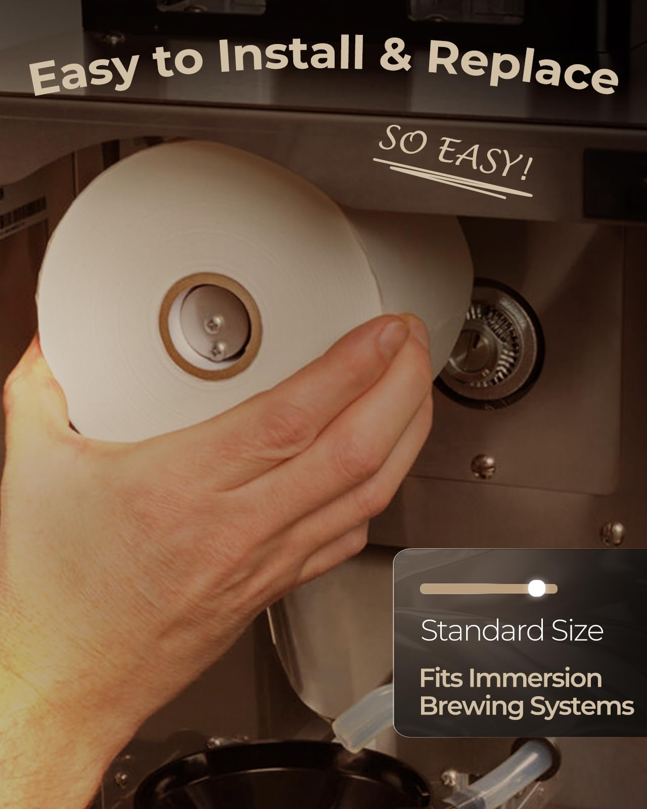 50766.0001 - Rollo de papel de filtro para cafetera Bunn Sure Immersion de 9 x 9 x 8 pulgadas, blanco, papel de filtro de alta densidad para filtración precisa y café transparente, ideal para uso