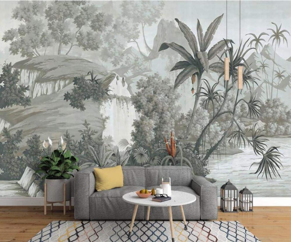 Papier peint panoramique 3D forêt tropicale cocotier 430x300