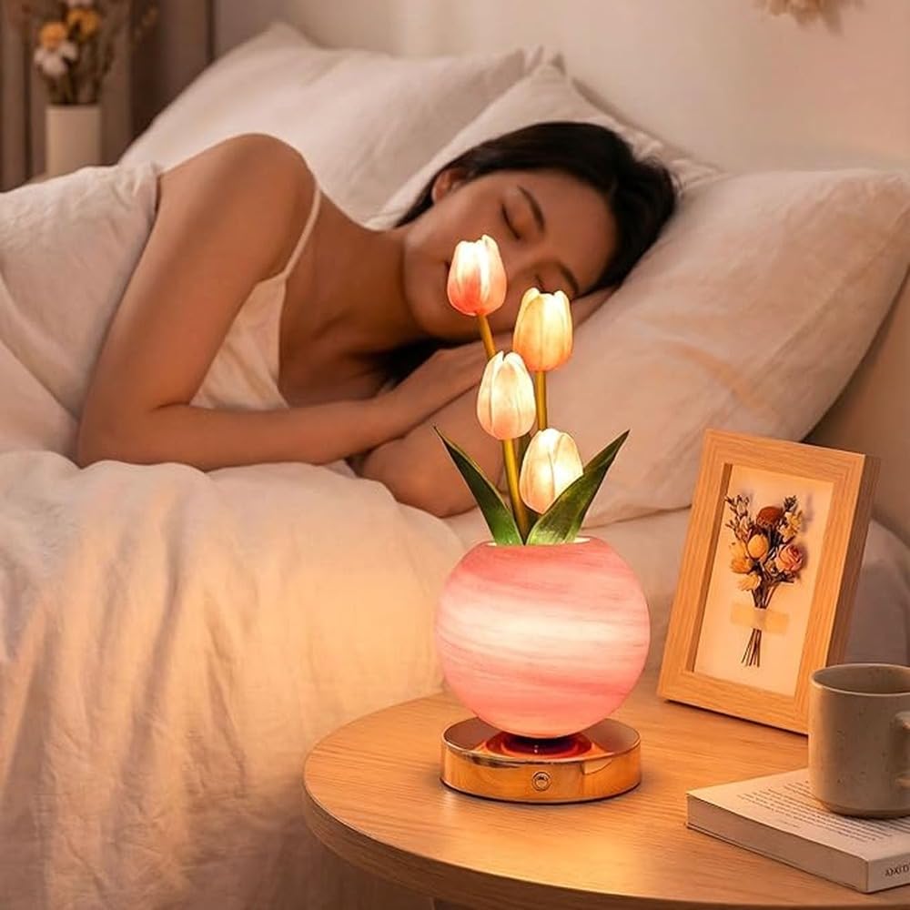 La lampada da scaffale con fiore realistico offre,3#