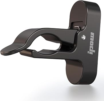 IPOW Magnetic Golf Holder Clip for Golf Cart, Universal Clip Mount with Stick-On Metal Pads Fit 70 Rings, Glossy Aluminum Alloy Stand Clip, Golf Carts, Boat, Fishing Rods, Golf Clubs Accessories