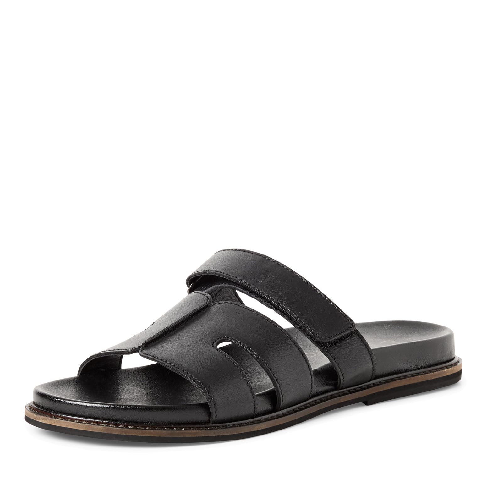 Marco Tozzi Women Sandal Footbed Leather Timeless, Black (Black UNI), 7 UK