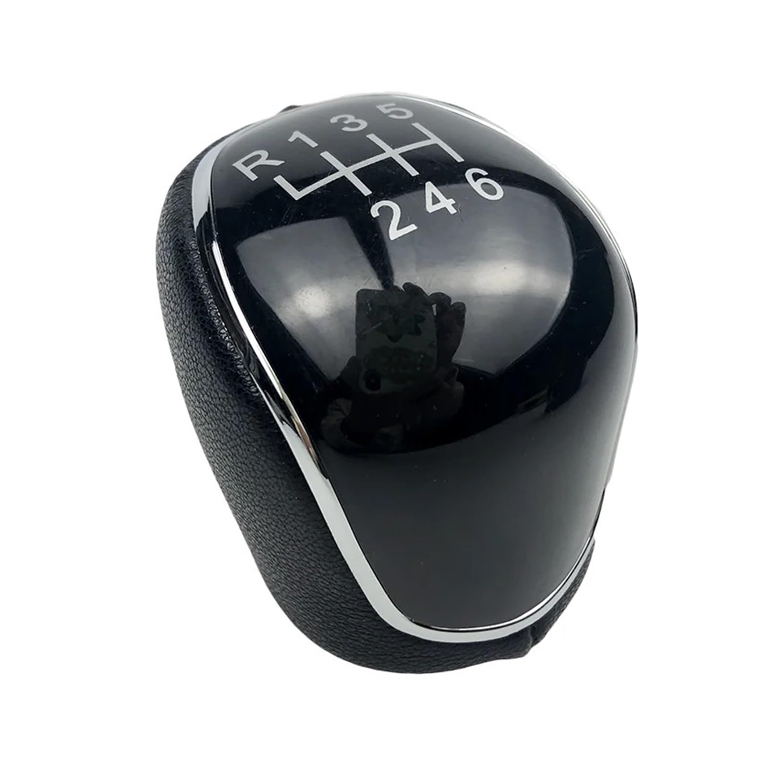 Qmtvfsrh 6 Speed Black Knob Car Gear Shift Knob Manual Gear Shift Knob Pu Gaiter Boot Cover For Mondeo 4 For Mk4 For Iv 2007-2014 Abs Shifter Lever(6 Speed Black Knob)