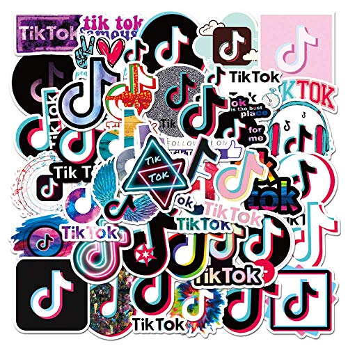 face mask Fun TikTok Stickers 50pcs, Dance and Glitter TikTok Waterproof Vinyl Stickers for Water Bottles, Laptop Stickers, Cars, Motorbikes, Bicycle, Skateboard, Luggage, Phone, Ipad, Graffiti Decals