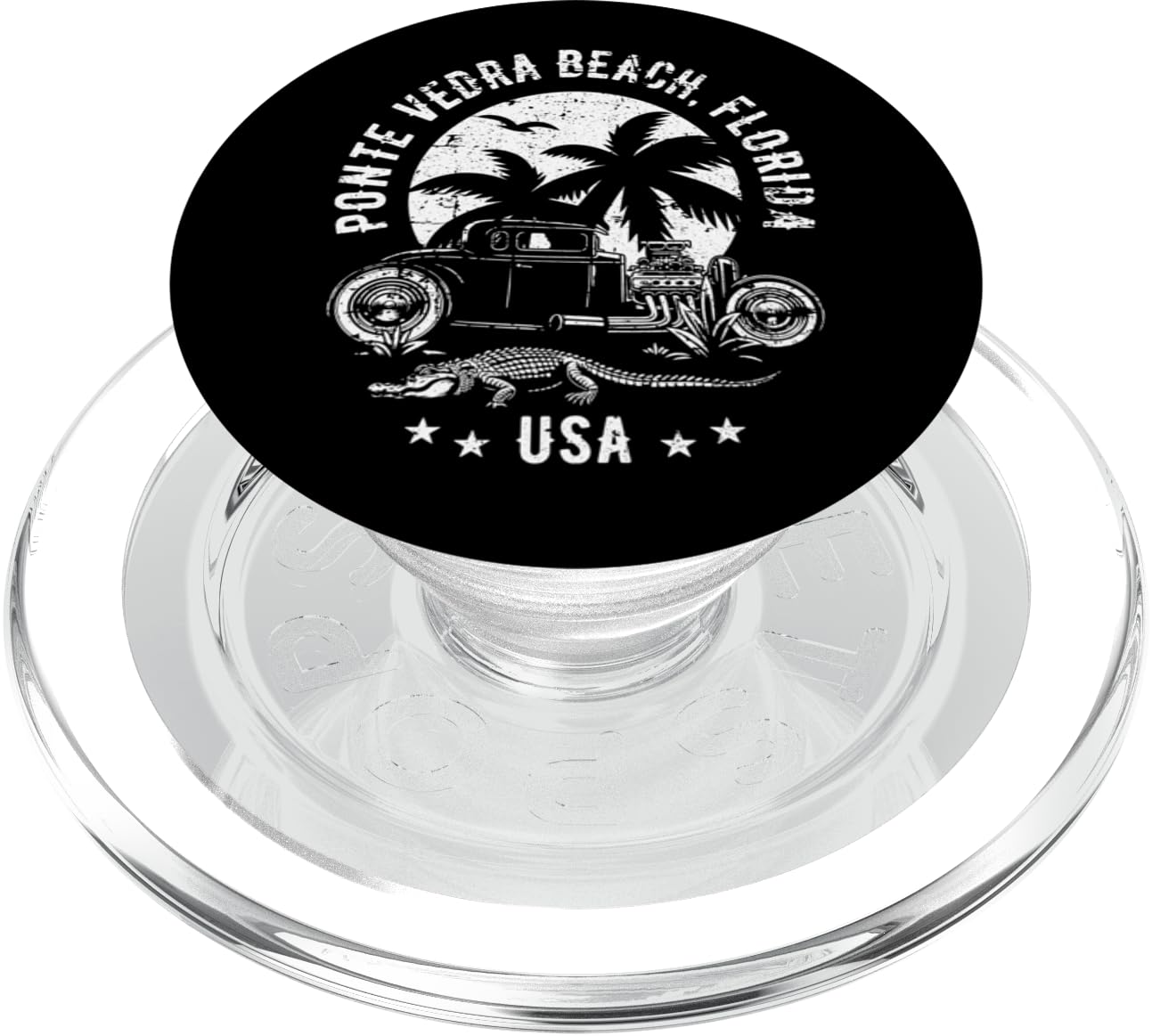 Ponte Vedra Beach Florida Sunset Hotrod Distressed Design PopSockets PopGrip for MagSafe